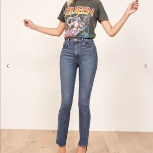 Reformation high rise straight jeans